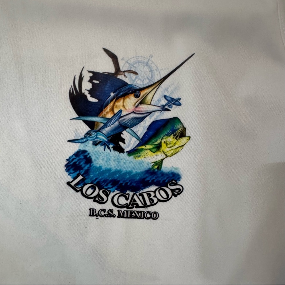 Los Cabos BCS Mexico Fishing Graphic Long Sleeve Fishing Shirt L - Picture 4 of 7